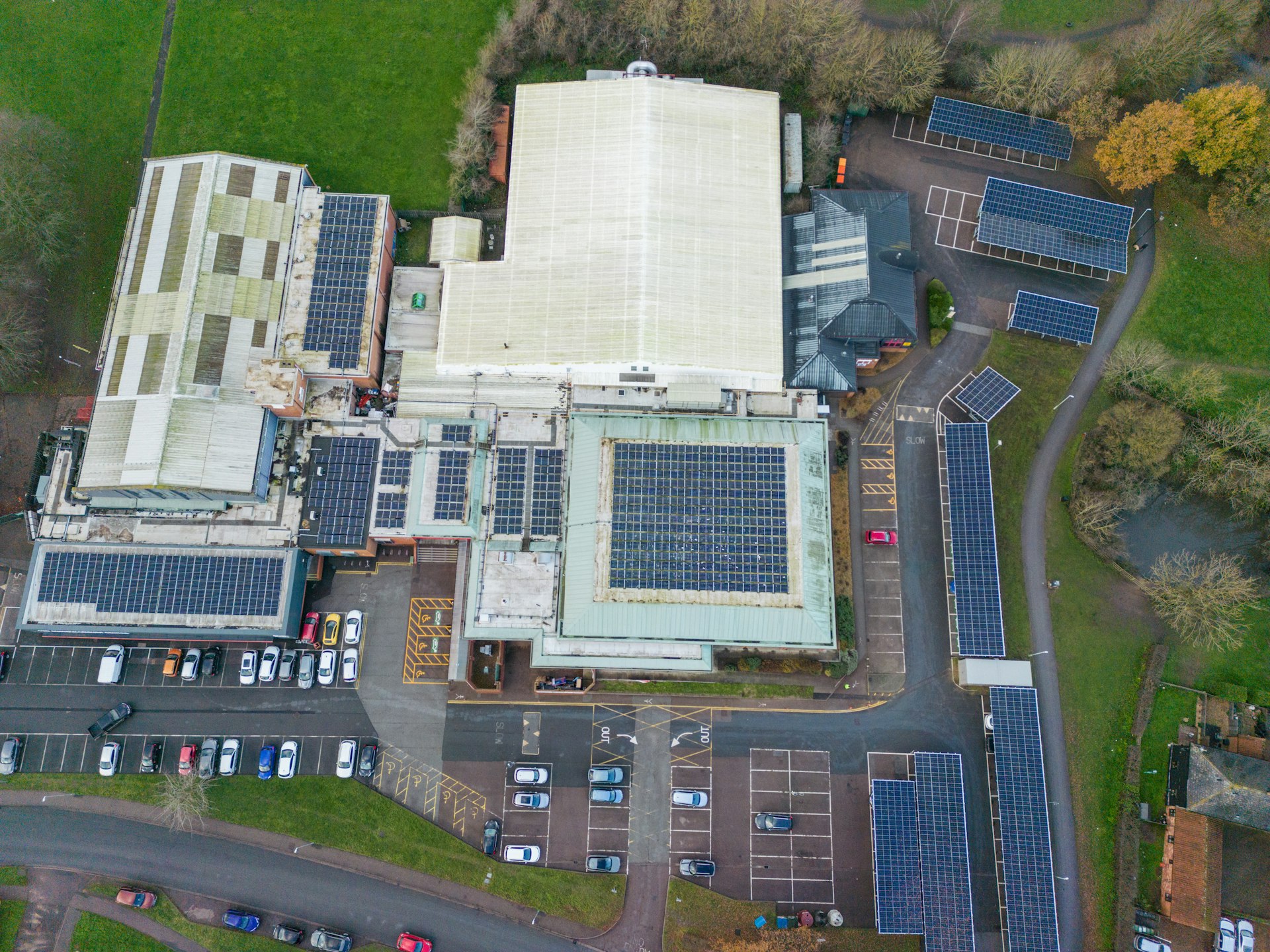 The Mid Suffolk Leisure Centre solar carport, completed in December 2022